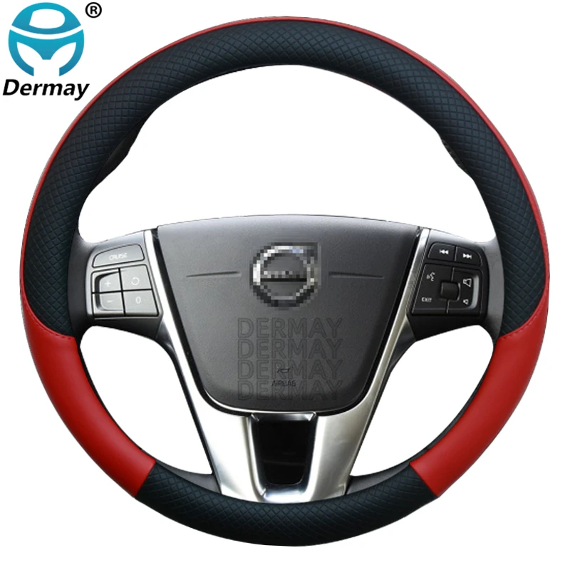 for Volvo V70 I II III Leather Car Steering Wheel Cover 100% DERMAY Brand Non-slip Auto interior Accessories