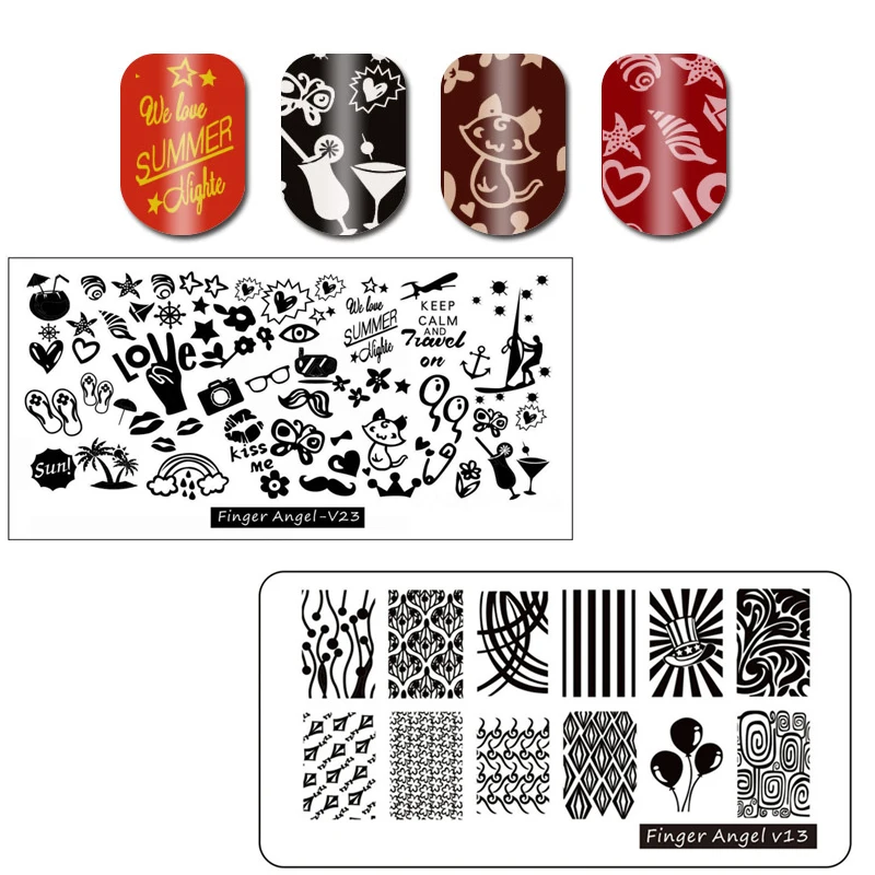 1Pc girasole Nail Stamping Plates Geometric Nail Template Plate rettangolo Stencil Stamp per Nail Art Decoration Manicure Finga1