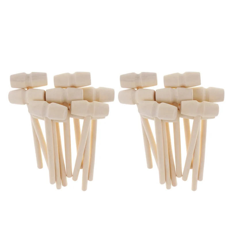 20/50/100 Pcs Mini Wooden Hammer Wood Mallet For Crackable Cake Lobster Crab Shell Shellfish Baby Educational Toy