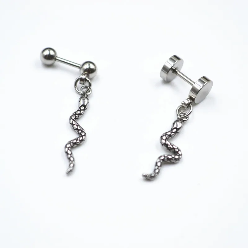 Imagem -05 - Corpo Piercing Jóias-todos os Cobra Orelha Hoop Anel Punk Emo Círculo Brincos Masculino Feminino Orelha Parafuso Prisioneiro Brinco Quente Aço Inoxidável Lot50 Pcs