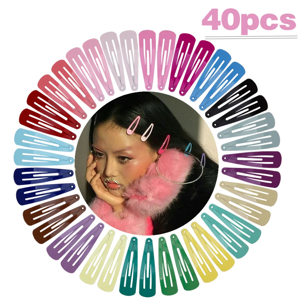 

20/40Pcs 5cm Hair Clips Colorful Hairpins Women's Hair Clips Barrettes Clip Pins Women Accessories Metal Cute Alligator Hairpins