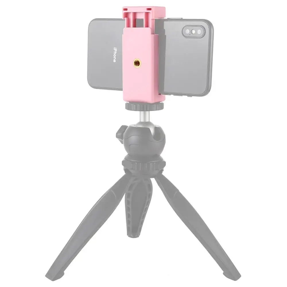 Selfie Sticks Tripod Mount Phone Clamp with 1/4 inch Screw Holes & Cold Shoe Base