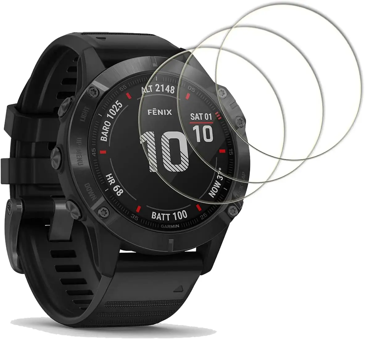 غطاء كامل منحني حامي شاشة بحافة ناتئة ل Garmin Fenix 6 ساعة زجاجية خفف فيلم ل Garmin Fenix 6 شاشة فيلم احباط