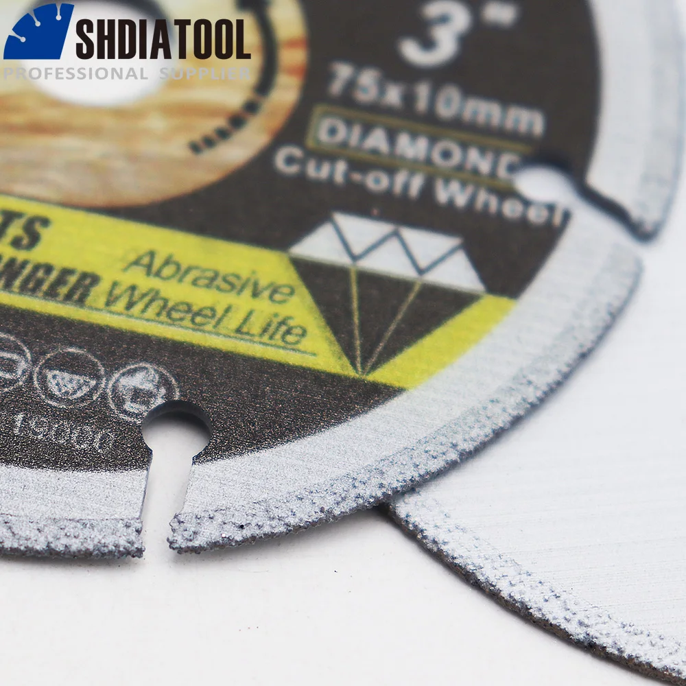 SHDIATOOL – disque de coupe en diamant brasé sous vide, 1 pièce de 3 pouces, lame de roue à découper en diamant