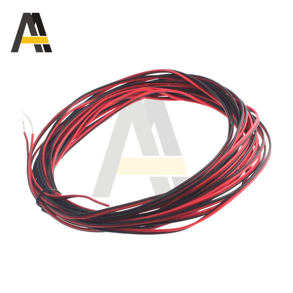 10 Meters 18/20/22/24/26 AWG Electrical Wire Tinned Copper Insulated PVC Extension LED Strip Cable 12V Red Black