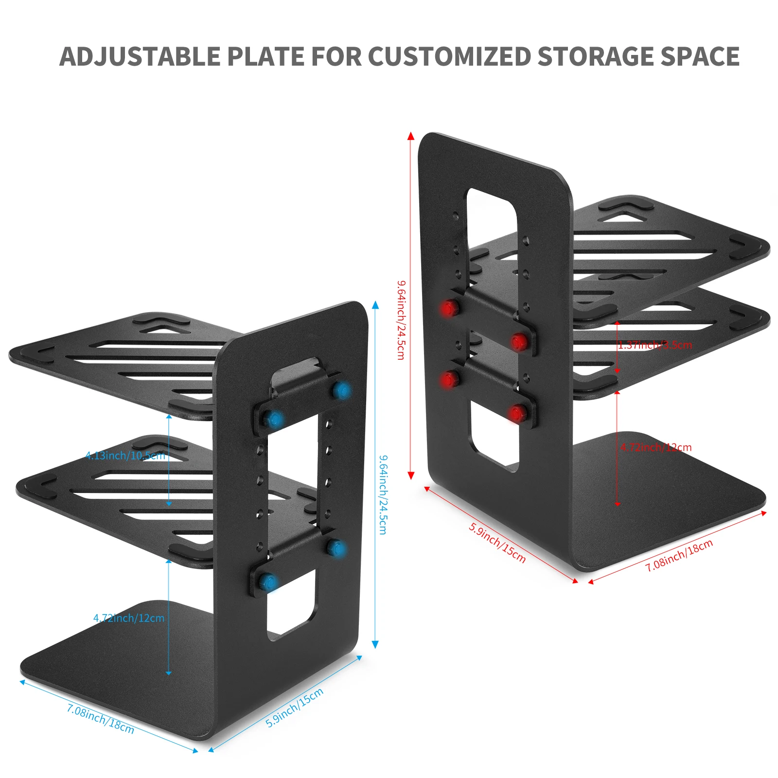 Imagem -04 - Suporte Ajustável do Orador do Desktop do Metal Almofada da Absorção da Vibração Projeto Especial do Incline para a Melhor Experiência Níveis Par