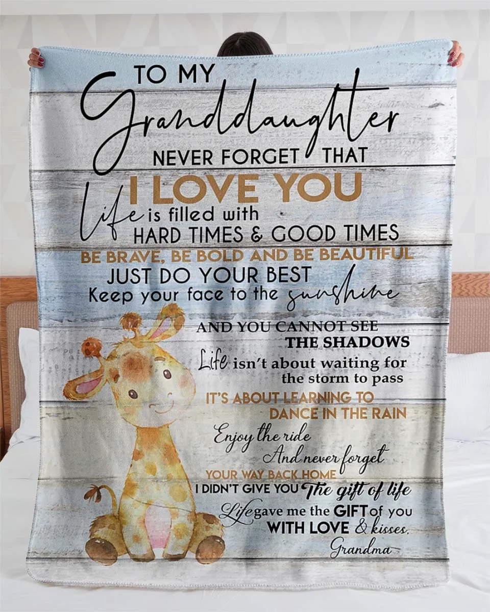 TO GRANDDAUGHTER FROM GRANDMA BABY DEER| COZY PREMIUM FLEECE SHERPA WOVEN BLANKET