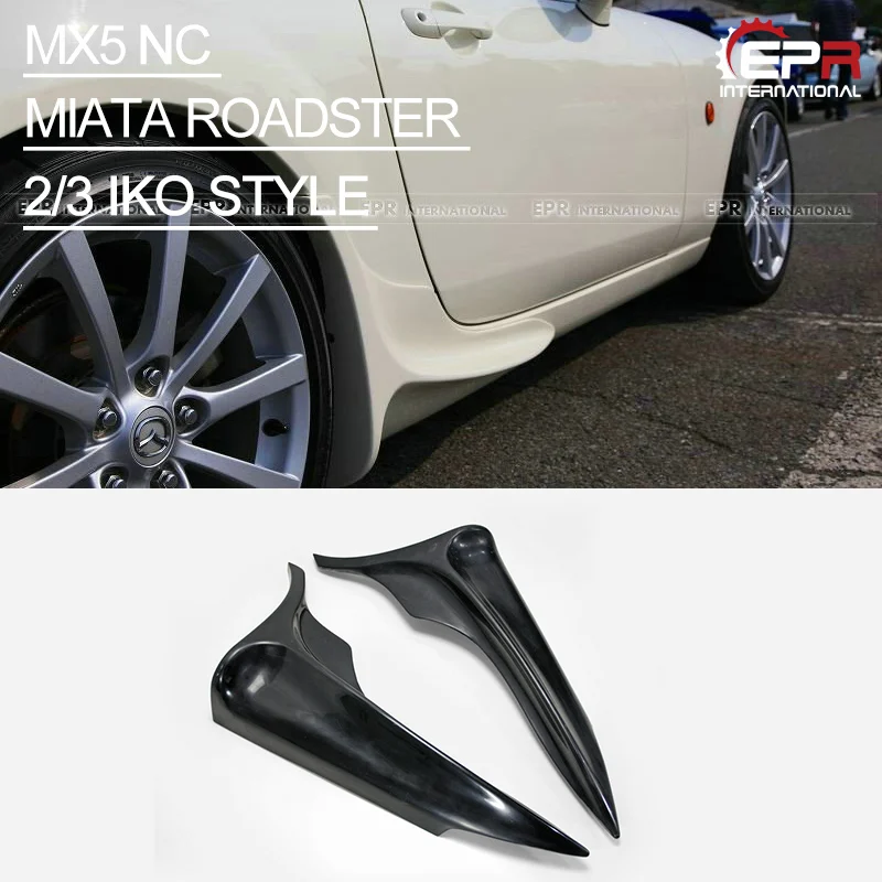 Car-styling For Mazda MX5 Roadster Miata NC 2/3 IKO Style Fiberglass Side Deflector Add On NCEC FRP Fiber Glass Rear Spat Trim