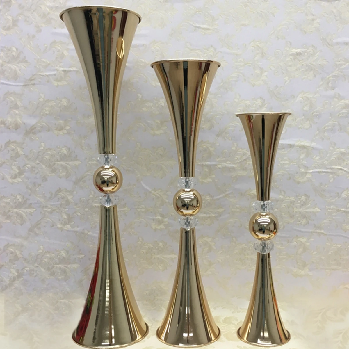 

14pcs)Metal vase tall gold flower stand 88cm wedding flower stand table centerpieces decoration AB00419