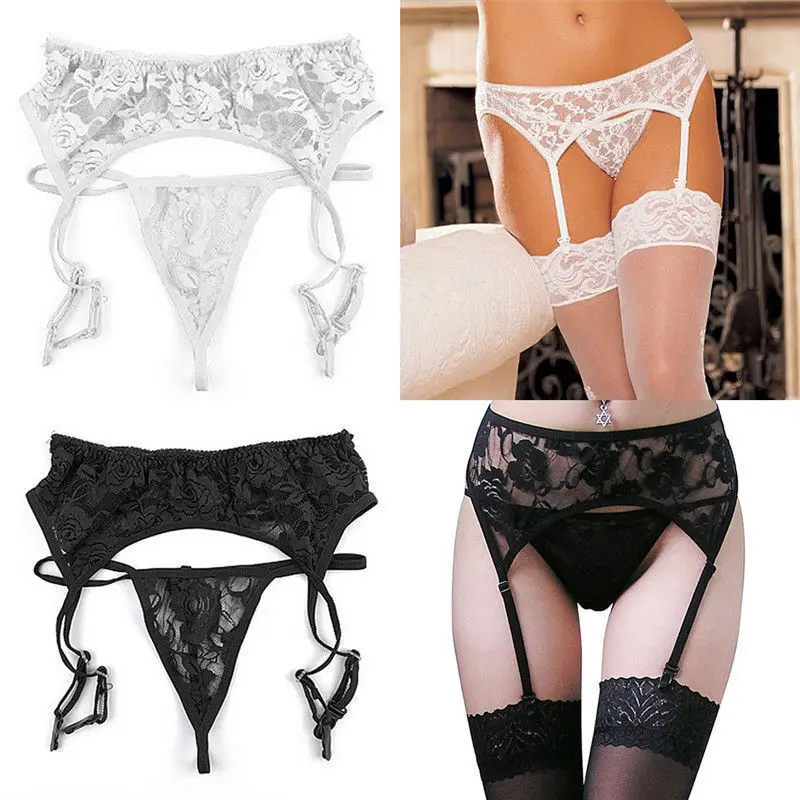 Fashion Sexy Women Lace Babydoll garters Belt with Stockings Underwear Nightwear Thin Garter wholesale women\'s exotic apparel