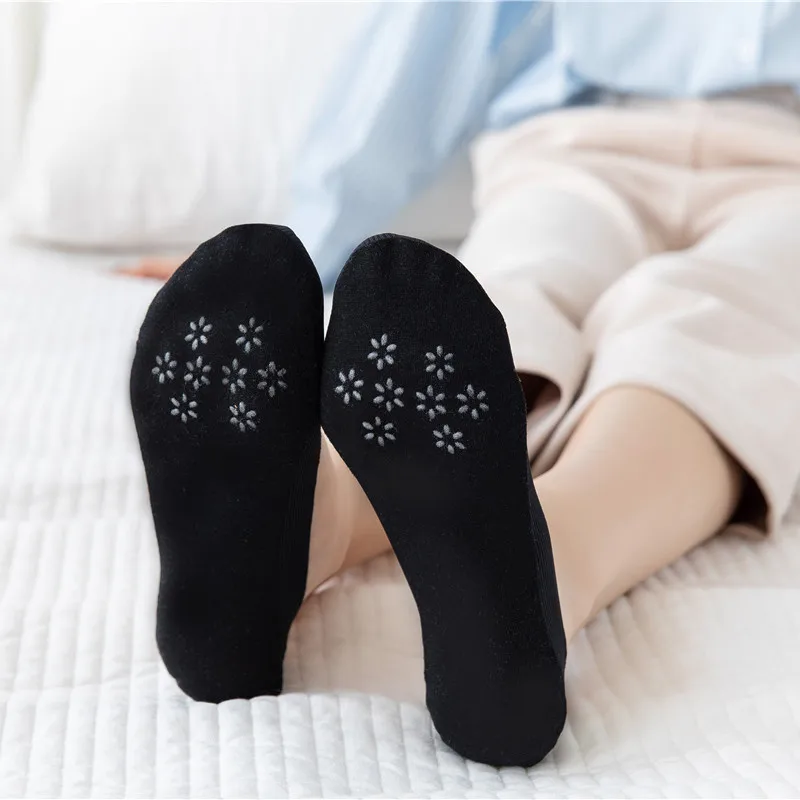 5 Pairs new style Women Silicone non-slip invisible Socks Summer Solid Color Ankle Boat Socks  Cotton Slipper No show Socks