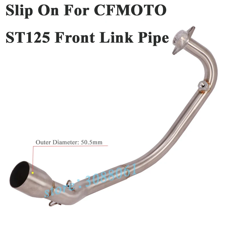 Full System Motorcycle Exhaust Escape For CFmoto ST125 Modified Slip On Stainless Steel Front Connect Link Pipe Without Muffler