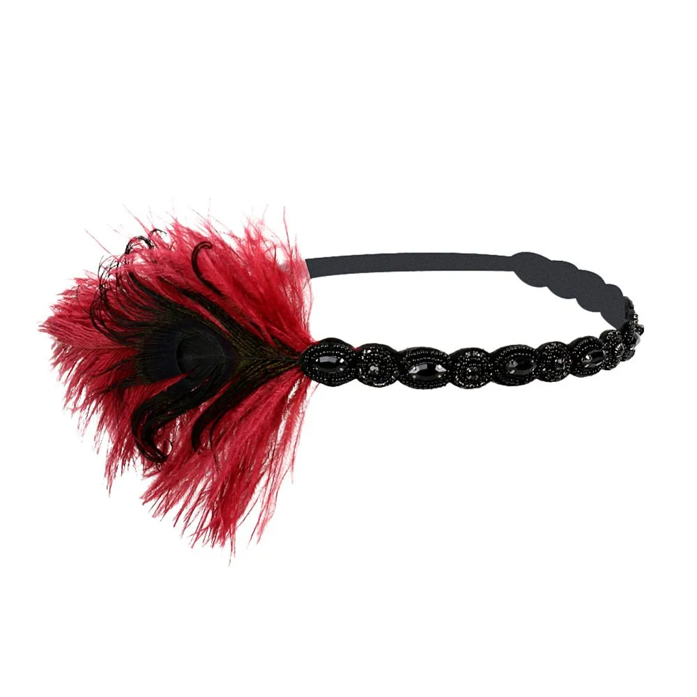 top selling 2022 1920s Headpiece Feather Flapper Headband Great Gatsby Headdress Vintage Support Wholesale and Dropshipping