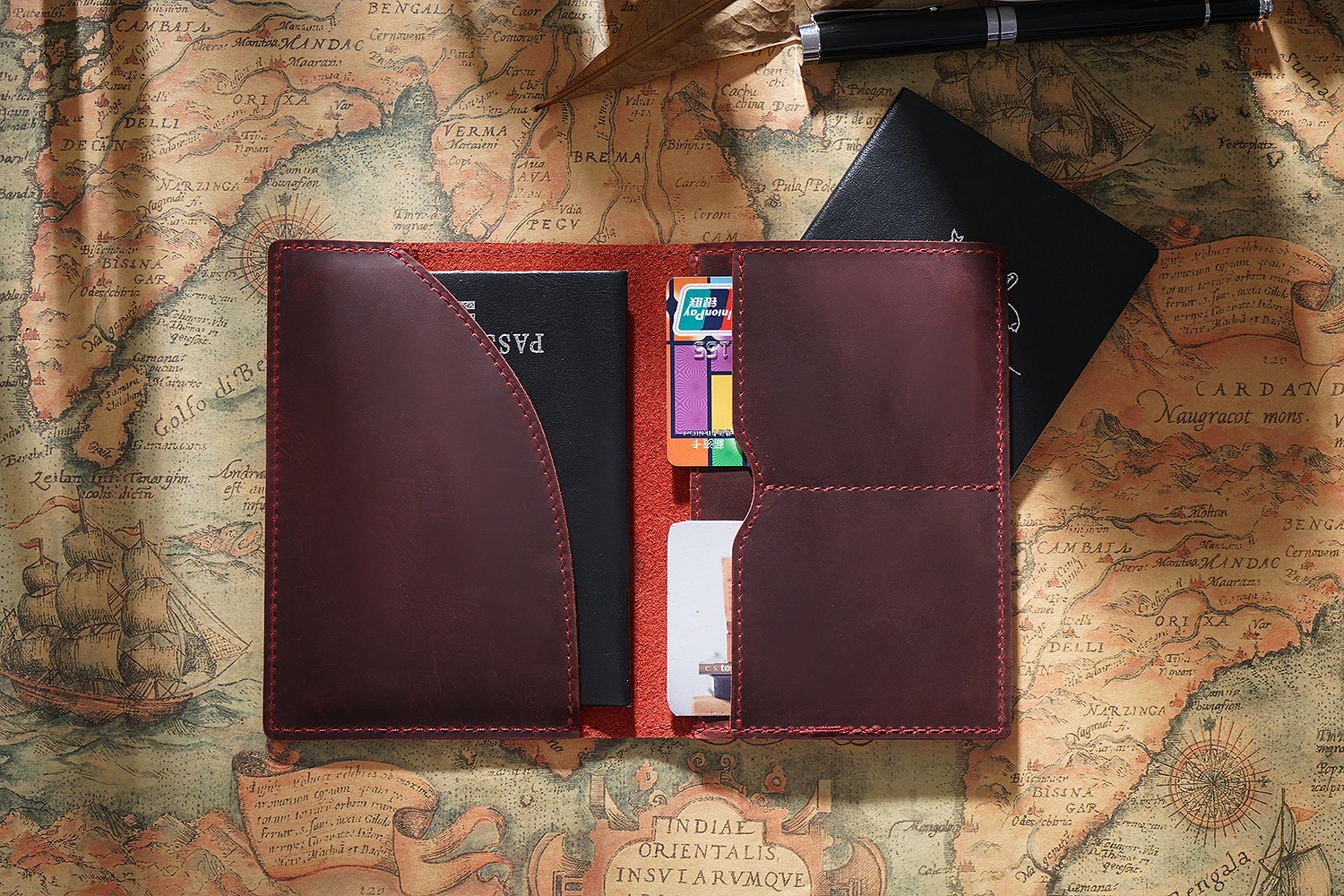 Fromthenon Vintage Leder Reisepass Notebook Abdeckung Koreanische Reise Dokument Fall Business Tasche Air Ticket Schutzhülle – Detail 32