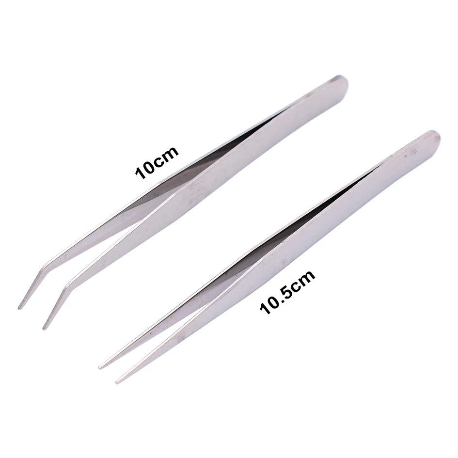 Cheapest 10cm Without Package Straight Head / Curved Head Tweezers Nipper for Phone Repairment DIY Repair Tools 1000pcs/lot