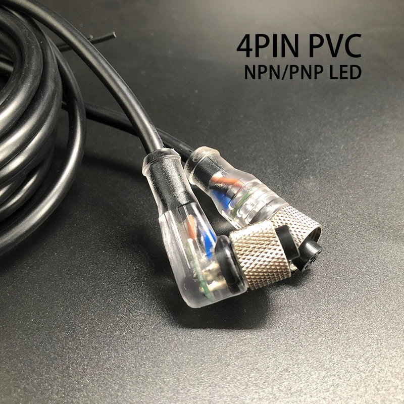 Cloweit M12 3 4 5 8 Pins PVC LED IP67 Sensor Cable Connector Type A Socket Plug 2m Waterproof  Male&Female Straight Angle