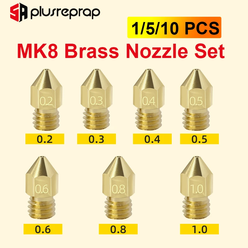 MK8 Nozzle Head Printer Extruder 0.2MM 0.3MM 0.4MM 0.5MM Nozzle Optional For For 1.75MM MK8 Makebot 3D Printer