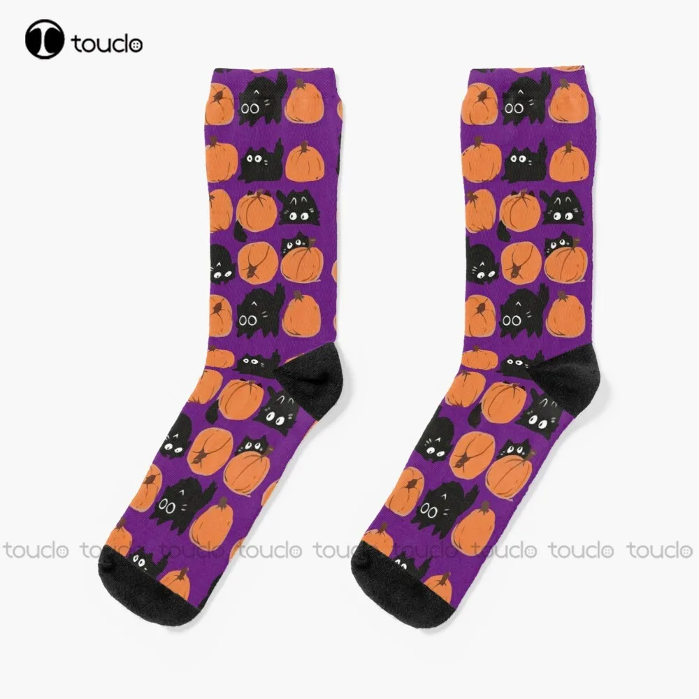 

New Halloween Funny Pumpkin Socks Cute Socks Personalized Custom Unisex Adult Socks Teen Socks Halloween Christmas Gift