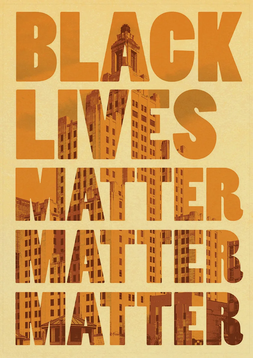 Vintage Black Lives Matter Poster Feminism Art Painting Kraft Paper Prints Wall Sticker for Home Room Decoration