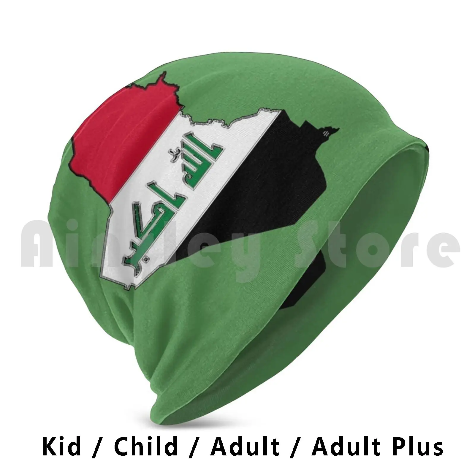 Iraq Map With Iraqi Flag Beanie Hedging Cap DIY Print Cushion Iraq Iraqi Pakistan Iran Turkey Syria Bahrain