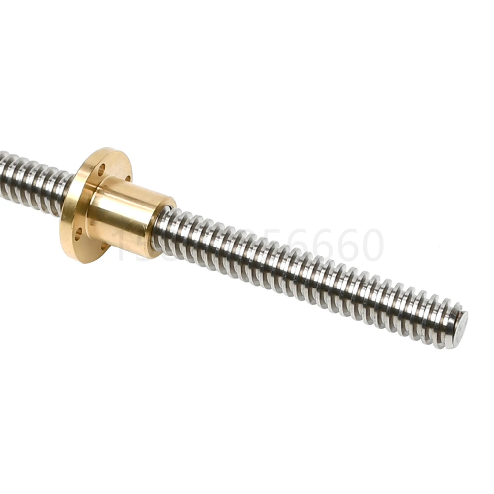 3D Printer Shaft Trapezoidal Rod T20 Lead Screw 20mm Linear Shaft with Brass Nut Length 100/400/500/550mm Stepper Motor Driving