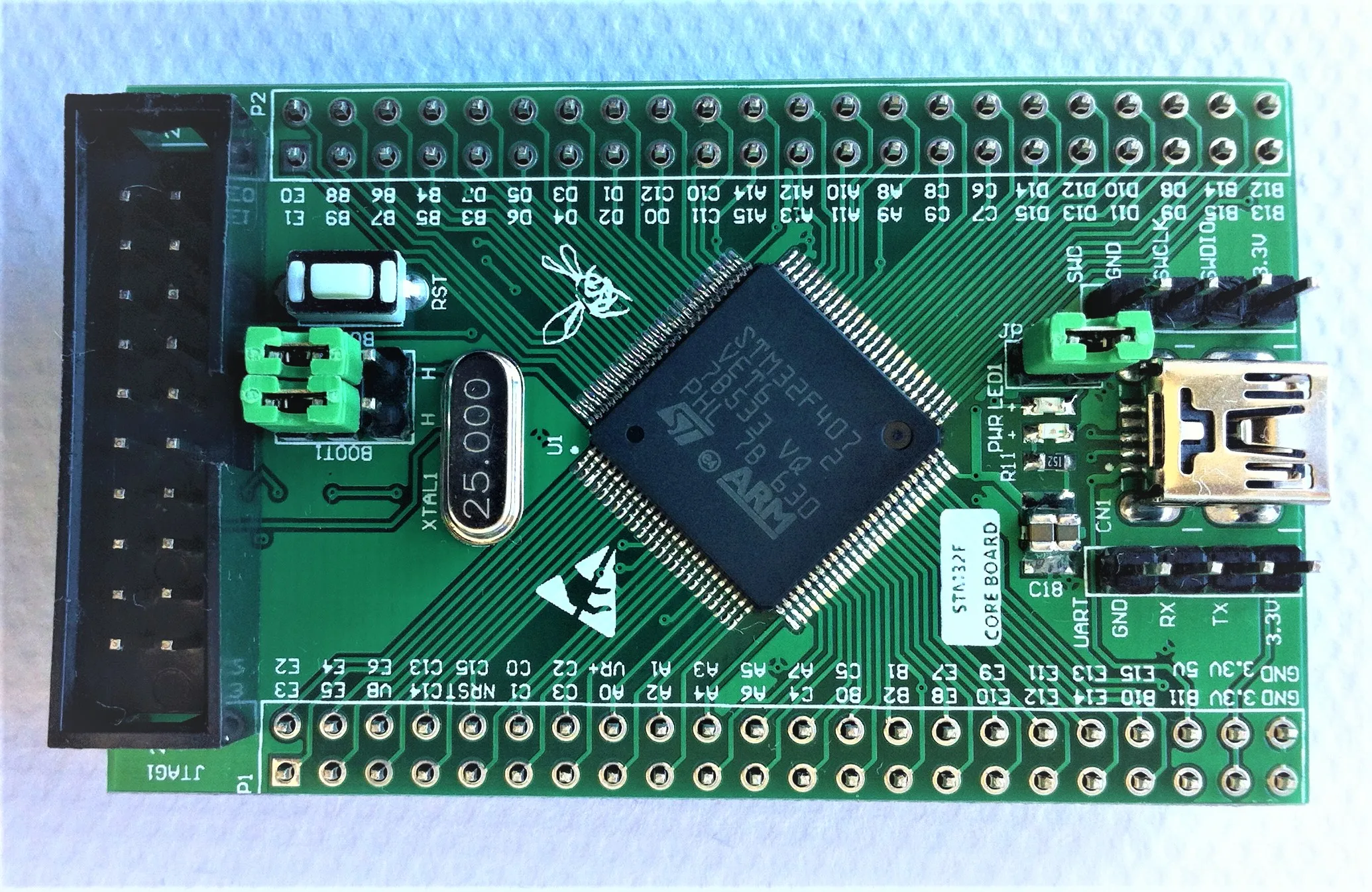 Материнская плата STM32F407VET6, минимальная системная макетная плата STM32F407VE, обучающая плата