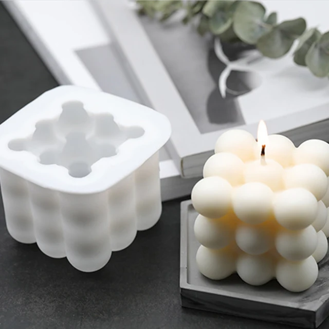 3D Cube Silikonowa forma do świec DIY Kryształowa forma epoksydowa Mała okrągła kula Formy do mydła Narzędzie do robienia świec Rękodzieło Dekoracje Materiały eksploatacyjne