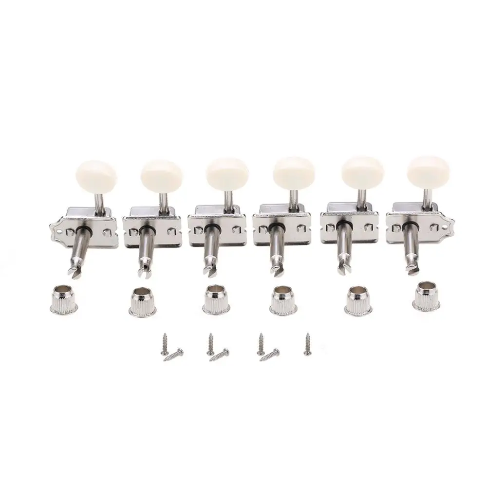 Musiclily Pro Vintage 6-in-Line Guitar Tuners Machine Heads Tuning Pegs Keys for Squier Classic Vibe Fender ST/Tele, Nickel