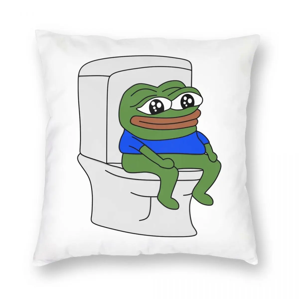 

PeepoPooPoo Square Pillowcase Polyester Linen Velvet Printed Zip Decor Car Cushion Cover