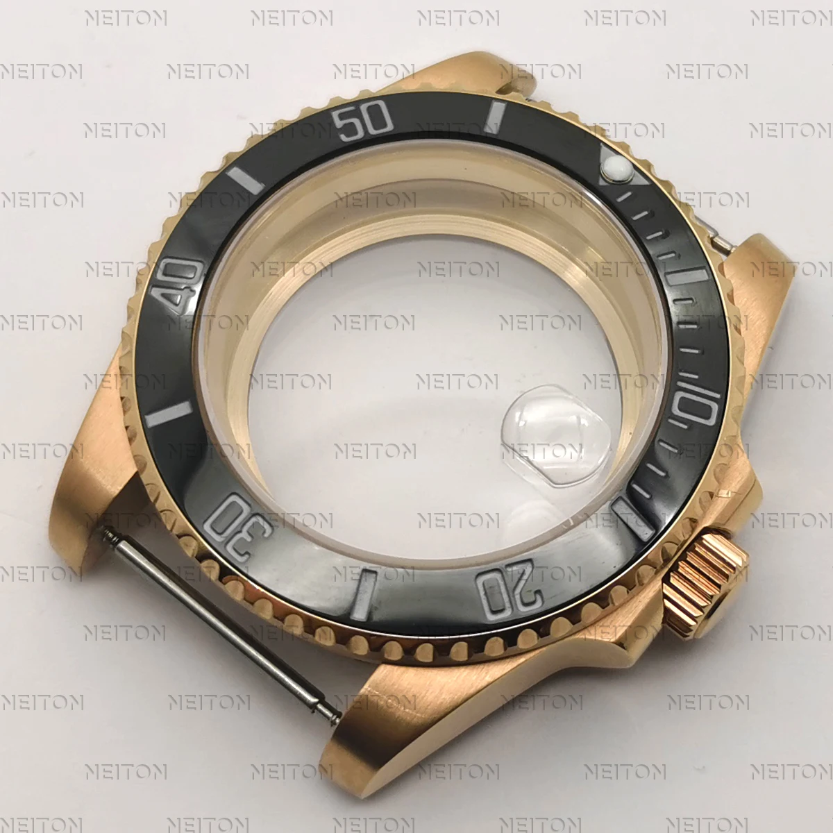 NEITON 40mm Black PVD Case Sapphire Glass Black Fit ETA2836 NH35/36 Mingzhu DG2813/5833 Miyota 8215/8205 Back Transparent Glass