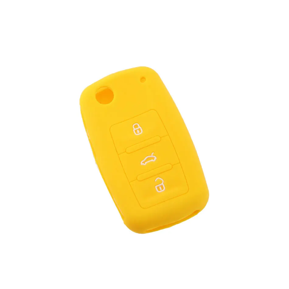 3 Buttons Silicone Car Key Cover Case for VW Golf Bora Jetta POLO Passat for Skoda Superb Octavia Fabia for Seat Ibiza Leon