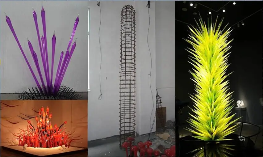 Hot Sale Murano Glass Floor Lamp Large Flower Design Glass Art Sculpture Standing Lamp