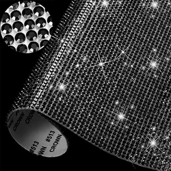 Self Adhesive Crystal Rhinestone Sticker Diamond Ribbon Diy Sticker Rhinestones For Arts Crafts, Diy Event Car Phone Decoration