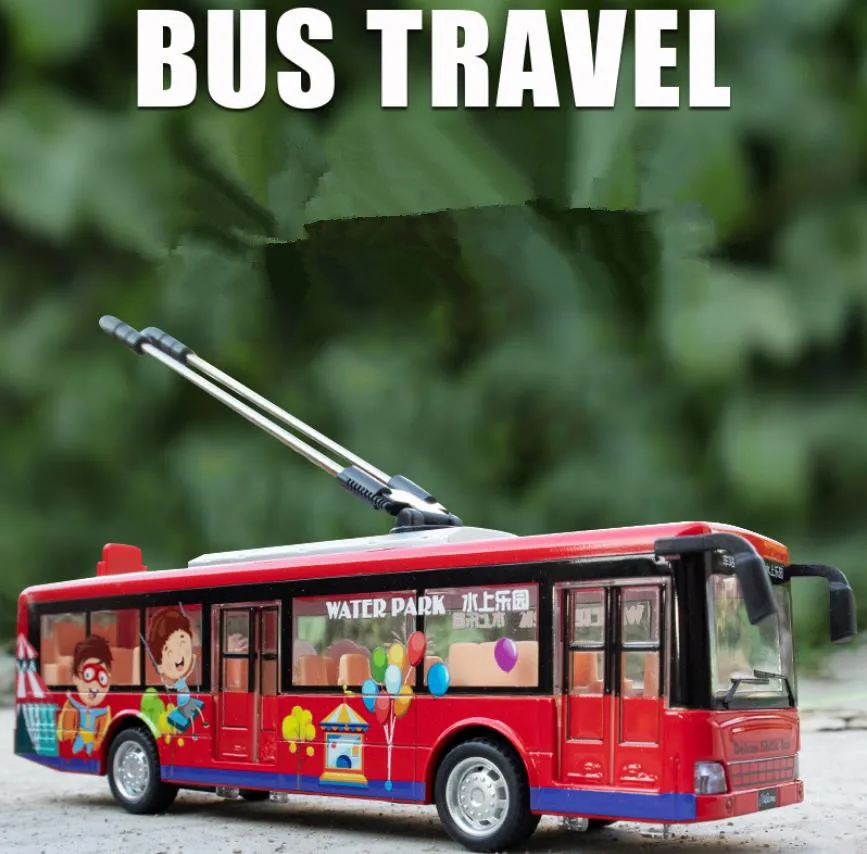 New product 1:48 alloy pull back tram bus model,city tram toy,high simulation sound and light 3 doors,free shipping