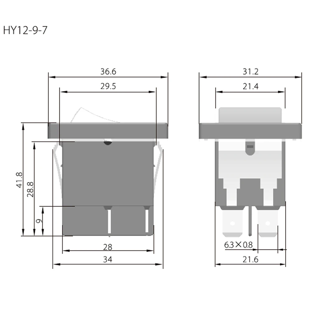 KEDU HY12-9-7 Interruttori a pulsante bilancieri impermeabili On Off per utensili elettrici 4 pin