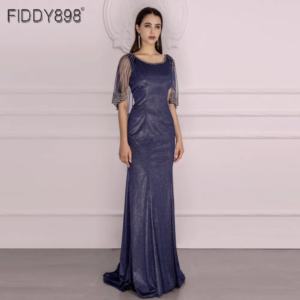 Best Party Dress Over 50: Why This Navy Blue Beaded Cape Gown Is the Top  Choice