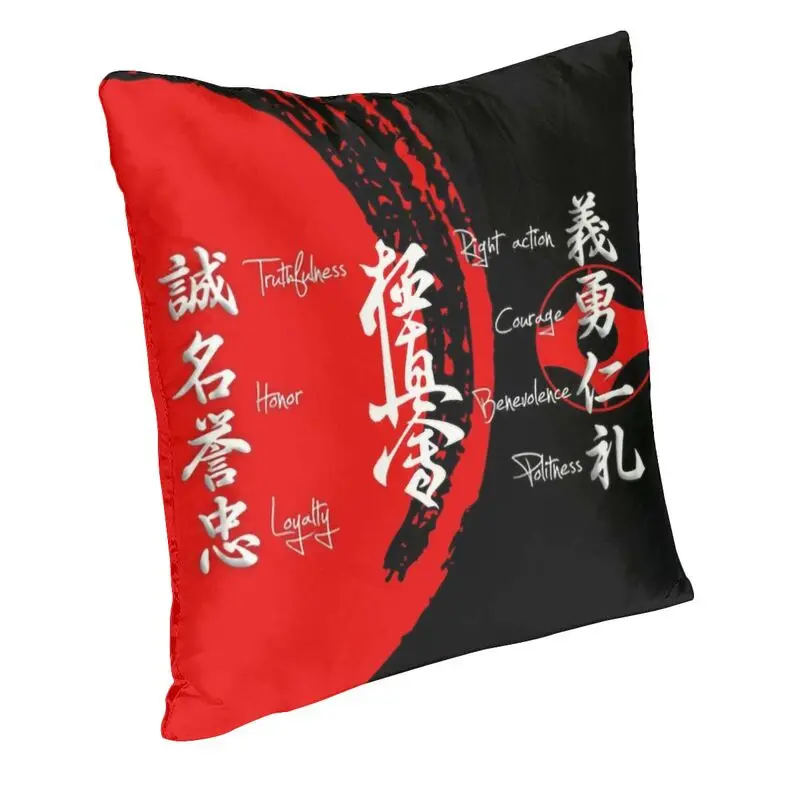 Luxury Kyokushin Karate Bushido Values Cushion Cover for Sofa 40*40 cm Polyester Martial Arts Throw Pillow Cases Home Decorative