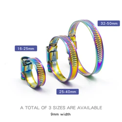 Spirit Beast Stainless Steel T-Bolt Hose Clip Clamp Kit Adjustable Universal Titanium Blue Finish Clamps Pipe