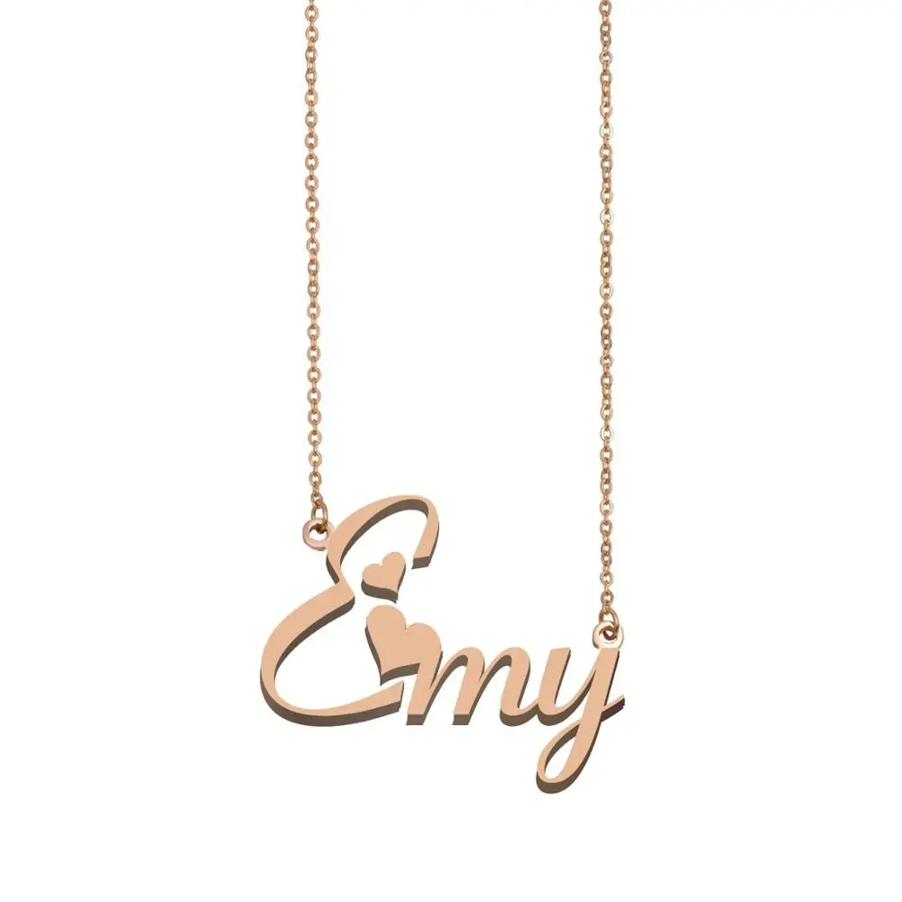 

Emy Name Necklace Custom Nameplate Pendant for Women Girls Best Friends Birthday Wedding Christmas Mother Days Gift