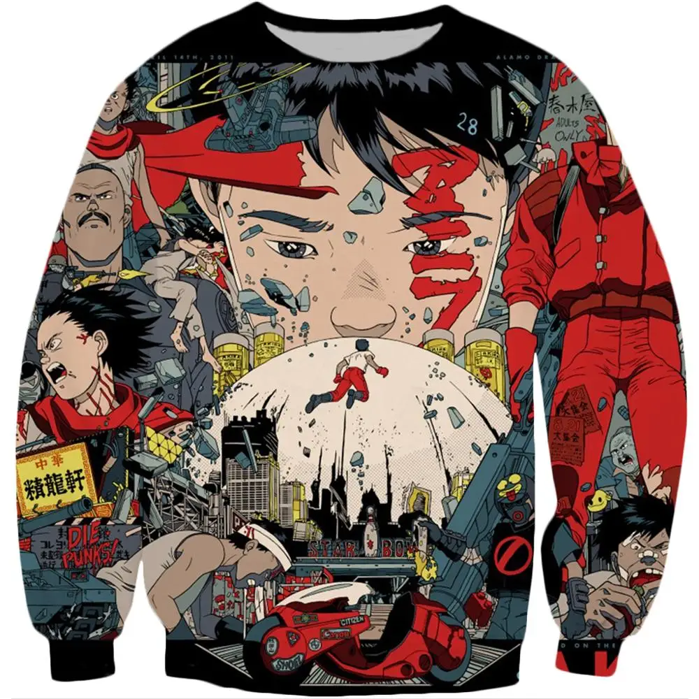 

Akira Kaneda Neo Tokyo Anime Printed Crewneck Sweatshirt 2020 autumn Harajuku Fashion Men Long Sleeve Pullover Casual hoodie