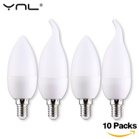 10pcs  E14 LED Candle Bulb 3W Lampada LED Lamp Indoor Light AC 220V 230V 240V LED Chandelier Warm Cold White For Home Decoration