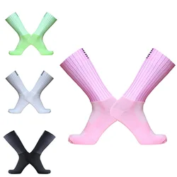 Pro Team Aero Cycling Socks Anti Slip Seamless Silicone Running Sport Road Bike Socks