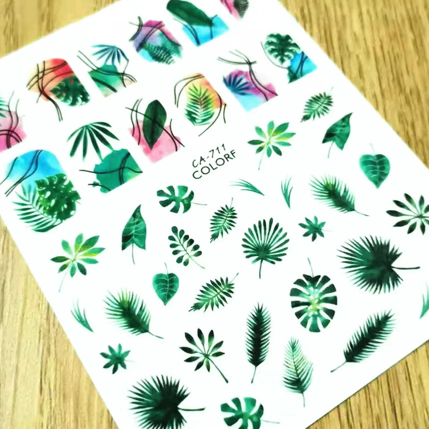 

Newest Rain Forest Design 3D Back Glue Decal Slider DIY Decoration Wraps Nail Art Sticker CA-711