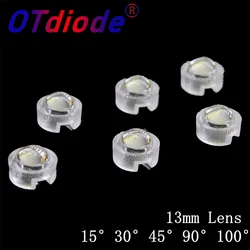 Mini lente LED IR de 10 piezas, 13mm, 1W, 3W, 5W, 15, 30, 45, 60, 90, 100 grados, No necesita soporte para lentes convexas LED IR CCTV