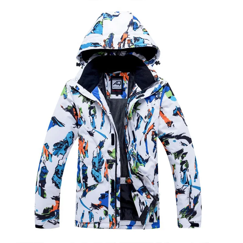 New Men Ski Jacket Winter Outdoor Windproof Waterproof Ski Suit Thick Warm Clothing Fashion Snowboard Printed Jacket