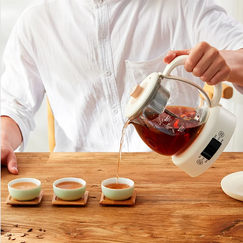 1L Kitchen Electric Kettle Home Appliances Automatic Teapot Glass Tea Steaming Cooking Machine 220V Tea Pot