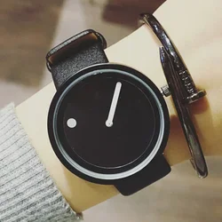 2020 Minimalistische Stijl Mode Creatieve Horloges Mannen Horloges Dot En Lijn Eenvoudige Stijlvolle Quartz Horloges Lederen Mannen Horloges