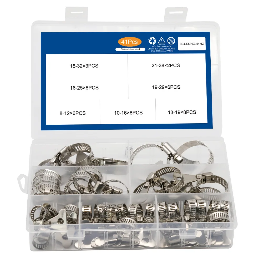 

41PCS 304 stainless steel clamp American handle tightening pipe clamp set