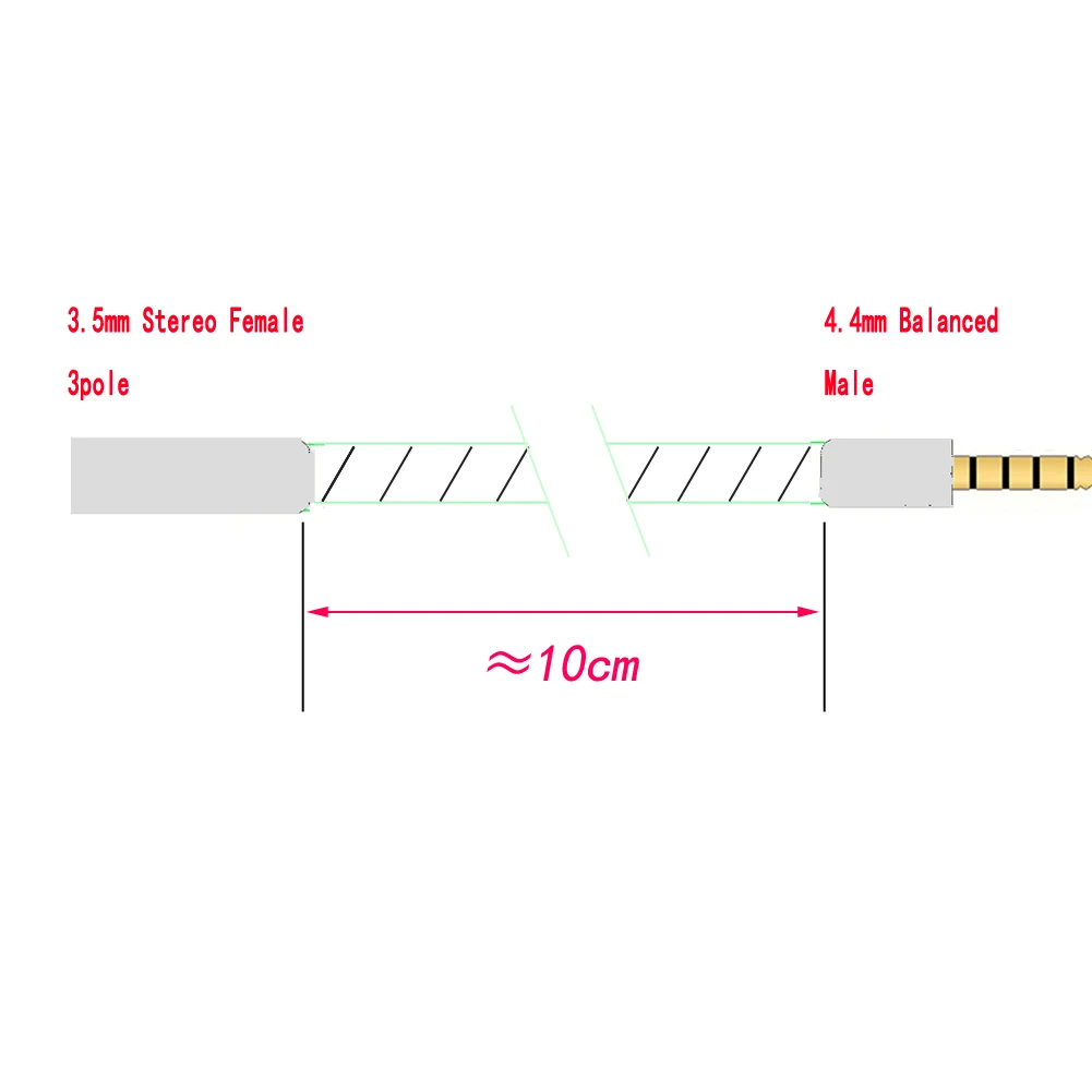 トップ-hifiオーディオアダプターコネクタケーブル、diy、単結晶銅、バランスオスから3.5mmステレオ、3極、4.4mm、トップ