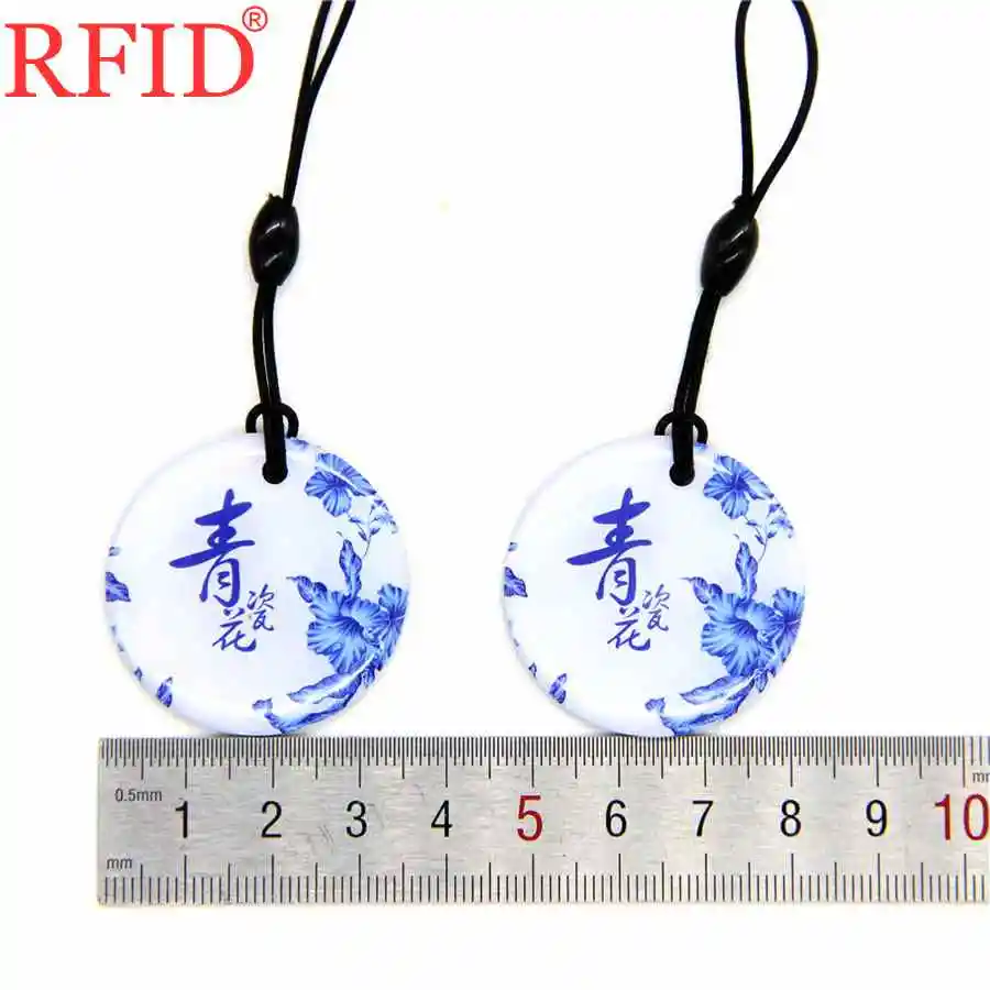 UID S50 1K 13.56Mhz Rewritable Card Changeable Keyfob RFID Keychain Circular Dropping Glue Token Duplicate Clone Badge Card 1pcs
